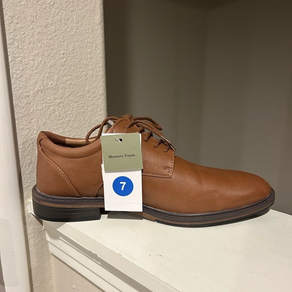 Men's Leo Oxford Dress Shoes - Goodfellow & Co Brown 7 - Picture 6 of 9